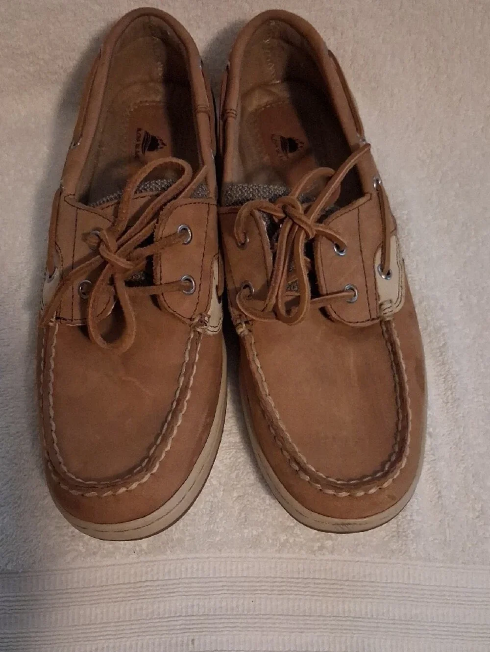 Aloha Island Brown and Cream Leather Boat Shoes